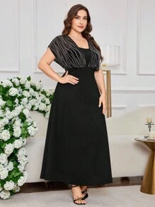 Modelyn Plus Size Women Elegant Cinched Waist Fashion Dress