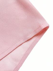 Franclia 优雅修身款前开襟长袖金色纽扣流星图案粉色衬衫，适合春秋季穿着，粉色长袖上衣，商务休闲女式衬衫，纽扣衬衫，商务休闲女式外出上衣，秋季女装，全白休闲春季大学风 - 粉色 - 查看 5