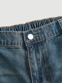 SHEIN Tall CURVE Plus Size Women's Casual Retro Versatile Straight Leg Jeans