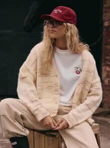 MUSERA Cárdigan de punto sobredimensionado con cuello en V y botones, estilo lindo de calle, festival, granja, país, vintage, otoño, invierno, Navidad