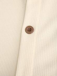 Manfinity Homme 带口袋和印花标志的白色休闲男士连帽外套，奶油色男士连帽衫，纽扣式连帽衫，米色男士连帽衫，秋季