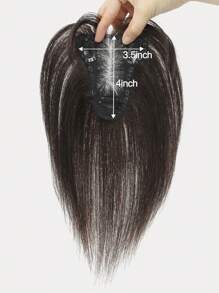 9 AM Hair 10英寸女士假发片，真人发假发片，适合头发稀疏的女士，带刘海的真人发假发片，夹式接发 - S2 - 查看 3