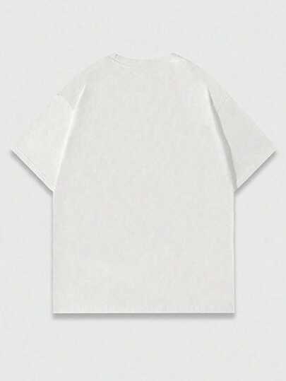 Street Life Men's Casual Cartoon Letter Printed Round Neck Short Sleeve T-Shirt, Summer