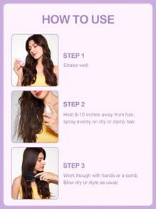 Slow Sunday Anti-Frizz Hair Spray, Anti-Frizz, Nourishing, Keep Hair Soft And Shiny Booster, Suitable For All Hair Types, Ideal For Holiday, Party, Travel, Outdoor Activity, Y2k Fashion, And Cosplay, For Valentine'S Day, Valentines Gift, Suitable For Spring Personal Care - Clear - View 6