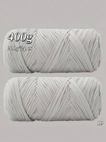 400克（200克*2），2绞装优质高弹布条纱线，适用于手工编织包袋、篮子、地毯、鞋子、各种家居用品和DIY手工艺品，有多种颜色可供选择 - 2卷布條 - 查看 21