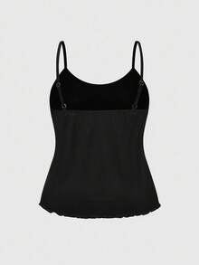 ROMWE Bộ đồ ngủ thường ngày quần short dây chéo Gothic cỡ lớn - màu đen - Xem 7