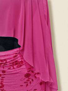 Sweetina Women's Loose Vacation Casual Shawl Blouse, Multi-Way Wear Plunging Neck Backless Halter Top - Hot Pink - View 6