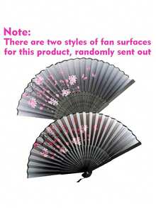 1pc Stylish Lightweight Handheld Fan Bamboo Folding Hand Fan With Botanical Theme - Elegantly Crafted Wooden Fan With Tassel, Classic Retro Design, Suitable For Graduation Gift, Home Decoration, Bamboo Art Ornament, Dance Stage Performance - Creative Anime Themes And Gifts