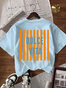 INAWLY Camiseta de mujer de manga corta con cuello redondo y estampado de colores contrastantes