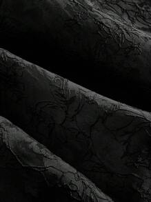 SHEIN MOD Váy ngắn màu đen có dây nơ cho nữ - màu đen - Xem 4