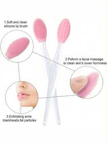 2/4/8pcs Silicone Face Brushes, Double-Sided Blackhead Brushes, Silicone Nose Brush, Lip Cleansing Brush
