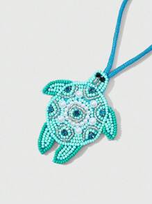 ROMWE Fairycore 1 件手工串珠海洋风格度假元素亮片皮包饰物 - 彩色 - 查看 4