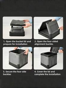 SHEIN 1个便携式车载折叠马桶，露营应急必备品，车载旅行应急户外移动马桶 - 彩色 - 查看 3