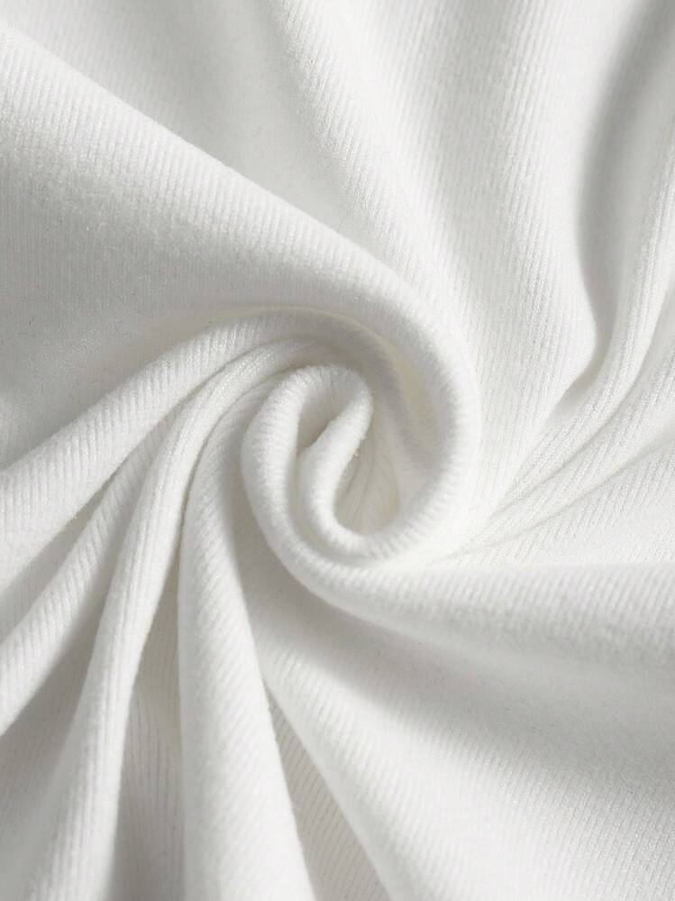 Jaqueta Esportiva Casual Ajustada de Manga Longa com Zíper Preto e Branco, Agasalho Fino para o Outono - Branco - Visão 5