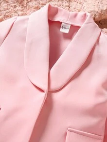 Sparklyn 3 pièces Ensemble de tenue de fête pour bébé fille : Blazer à col mao de couleur unie, Débardeur à décor floral en maille, et Pantalon large à taille élastique, Convient pour le printemps et l'automne, mariage, fête, bal, anniversaire, Halloween, remise des diplômes