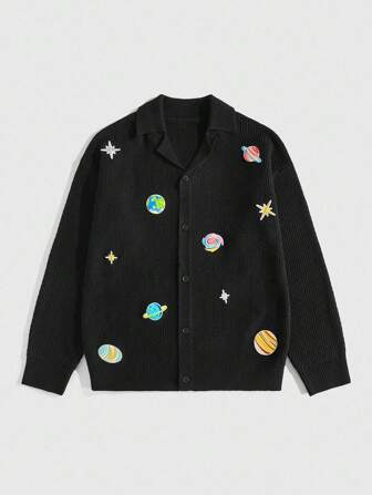 Street Life Cardigans amples et décontractés à manches longues et boutonnés pour hommes