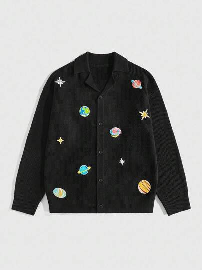 Street Life Casual Fashion Versatile Loose Fit Long Sleeve Button-Up Men Cardigans