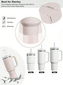 3 件适用于 30-40 盎司杯子的配件、1 个可重复使用的 10 毫米硅胶花吸管盖、1 个硅胶吸管盖（与 杯防溢漏塞防溅防尘吸管盖兼容）、1 个杯子硅胶保护套保护底套、杯子配件、节日派对礼物 - 彩色 - 查看 9