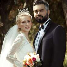 Set de 3 piezas: Diadema de corona para la novia, tirante para el hombro y velo, estilo europeo y americano para fiesta de despedida de soltera, accesorio para fotografías de boda - Multicolor - Ver 7