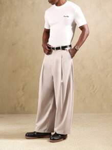 Áo thun ngắn tay SUMWON Essential Muscle Fit, thiết kế tối giản hiện đại, chất liệu jersey, phong cách thường ngày mùa hè, thời trang đường phố, một món đồ cơ bản cao cấp trong tủ quần áo, màu đơn sắc trơn. - trắng - Xem 4