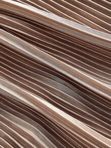 SHEIN MOD 加大码露肩镂空金属星星装饰多层下摆连衣裙，波西米亚风、街头服饰、约会之夜、热带风、度假、单身女郎、性感、女装连衣裙 - 卡其色 - 查看 4