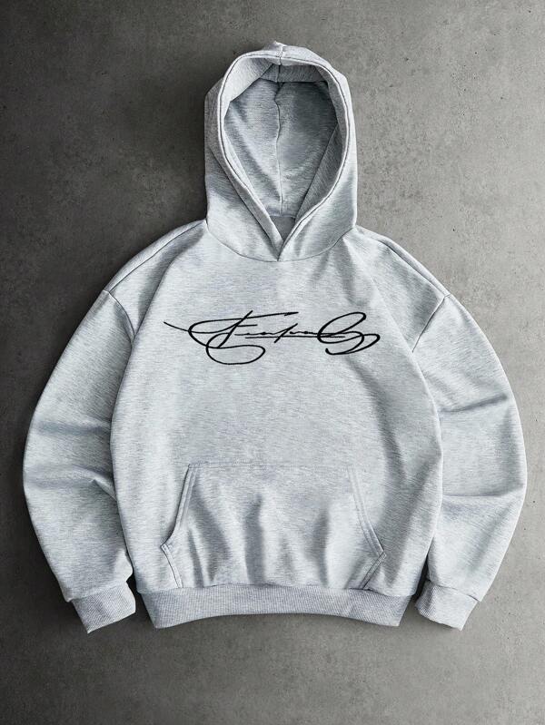 PAVTROS Sudadera con capucha gris ligera con gráfico, sudadera con capucha con gráfico, sudadera con capucha, sudadera con gráfico, sudadera gris, regalo para novio/esposo, regalo de aniversario, estilo callejero popular INS, estilo de vida al aire libre, festival de música, discoteca, Manfinity Streetrush