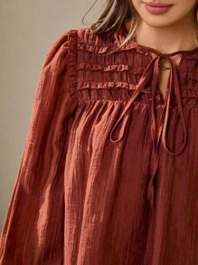 Wildy 秋季女装 波西米亚风女装 西部风女装两件套 女士纯色衬衫和荷叶边母鸡裙套装 西部女装 波西米亚风女装 荷叶边两件套 多层荷叶边两件套 荷叶边裙 荷叶边两件套 灯笼袖两件套 西部风女装休闲装 春季 - 咖啡棕 - 查看 8