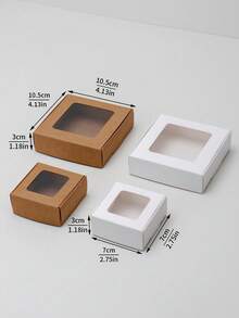 SHEIN 10个/20个装迷你包装纸盒，透明窗口盒，适用于节日、派对、糖果、豆类、小饼干、迷你蛋糕、零食等包装。 - 紙質 - 查看 2