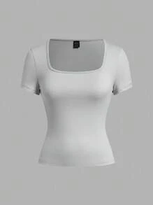SHEIN EZwear 3 件套女士黑色、浅灰色、白色短袖短款休闲修身 T 恤，适合夏季 - 彩色 - 查看 10