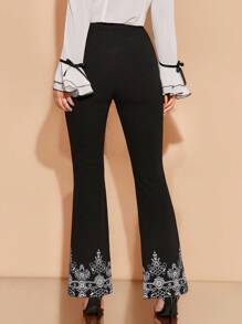 Amorya Pantalones de mujer para trabajo - Blanco y Negro - Ver 2