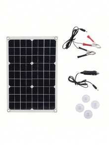 SHEIN 50A 50W 12V/24V USB Portable Solar Panel Kit - Waterproof, High-Efficiency Solar Cells With Controller For Phone Charging -Ideal For RVs, Cars, And Outdoor Adventures