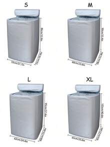 洗衣机罩 涤纶防水 顶装式洗衣机烘干机罩 防晒 银色涂层 防尘罩 - 彩色 - 查看 5