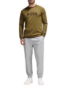 Hugo Boss Men's Crew Neck Raglan Sleeve Casual Fashionable Sweatshirt - 347 Open Green - View 3