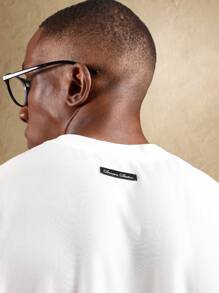 Áo thun ngắn tay SUMWON Essential Muscle Fit, thiết kế tối giản hiện đại, chất liệu jersey, phong cách thường ngày mùa hè, thời trang đường phố, một món đồ cơ bản cao cấp trong tủ quần áo, màu đơn sắc trơn. - trắng - Xem 6