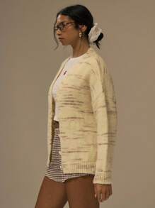 MUSERA Cárdigan de punto sobredimensionado con cuello en V y botones, estilo lindo de calle, festival, granja, país, vintage, otoño, invierno, Navidad