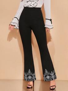 Amorya Pantalones de mujer para trabajo - Blanco y Negro - Ver 3
