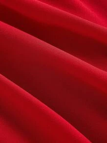 SHEIN MOD Rotes Trägertop mit Rüschensaum und mehrlagigem Rüschenmaxi-Rock, Damen Großen Größen Set