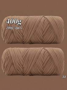 400克（200克*2），2绞装优质高弹布条纱线，适用于手工编织包袋、篮子、地毯、鞋子、各种家居用品和DIY手工艺品，有多种颜色可供选择 - 2卷布條 - 查看 55