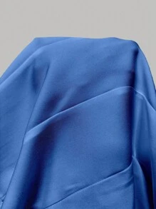 SHEIN Unity 女士休闲纯色长袖斑驳翻领西装外套 - 水鴨藍 - 查看 7
