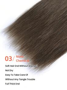 #2 棕色束人发直发束人发接发 1 束未加工巴西原生发深棕色直发接发 90 克/束 - S2 - 查看 5