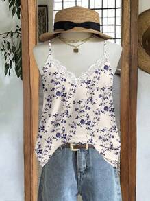 EMERY ROSE Plus Size Women Rose Flower Print Camisole