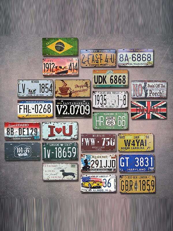 1pc Retro And Nostalgic License Plate, Iron Painting Wall Decoration, Creative Net Cafe Dormitory Bar Wall Decoration Painting,Tinplate Plate ,Outdoor Garden 30cm*15cm/11.81in*5.90in,Exit Festival, Rock Festival,2024 Paris OlympicsSummer
