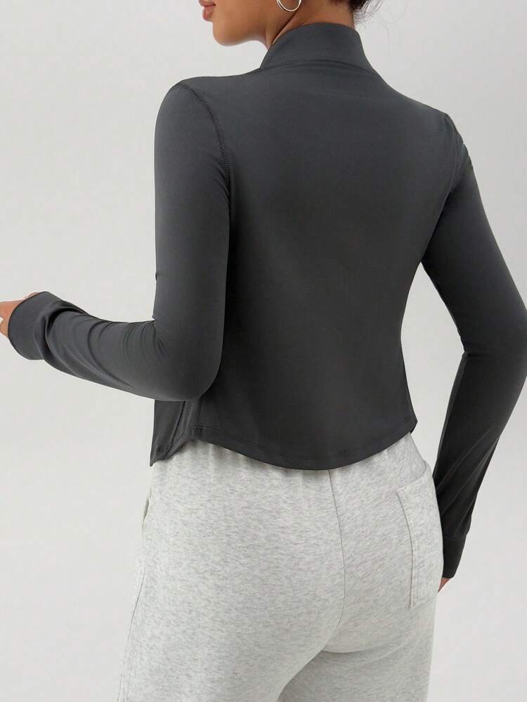 Solid Color Slim Fit Long Sleeve Outdoor Sports Jacket