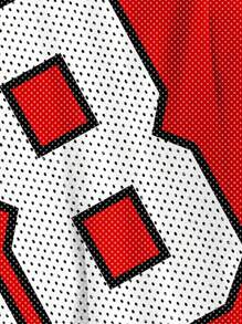 SHEIN EZwear Women Casual V Neck Loose Short 5/8 Sleeve Mesh T-Shirt, Suitable For Summer Sports, With Number 88 & Star Pattern Back To School Chic