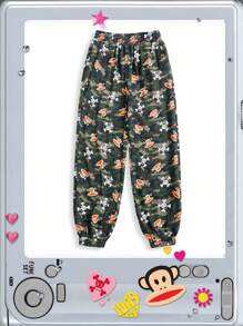 Paul Frank X ROMWE Y2K Kpop 亚文化 Baddie Street 全印花宽松迷彩运动裤