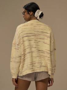 MUSERA Cárdigan de punto sobredimensionado con cuello en V y botones, estilo lindo de calle, festival, granja, país, vintage, otoño, invierno, Navidad