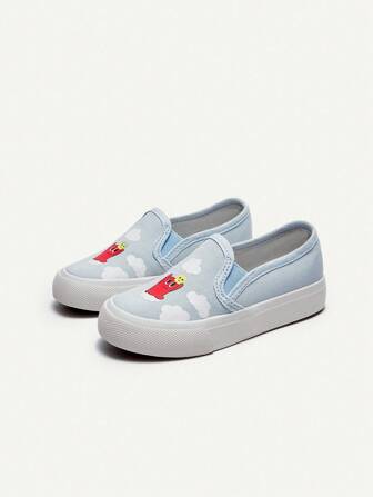 Chaussures en canevas vulcanisée basse haut de gamme à l'épreuve de la mode de style décontracté de dessin animé pour enfants, printemps/été