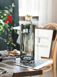 1pc Elegant Wooden Base Glass Vase - Creative Transparent Hydroponics Flower Pot For Fresh And Dried Flowers - Luxury Decorative Centerpiece, Suitable For Dining Tables - Multicolor - View 18