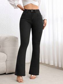 Flexra Plain Denim Long Pants, Fashionable For Summer - Dark Grey - View 3