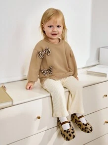 Autumn/Winter Fashionable Versatile Casual Cute Fun Leopard Plush Liner Warm Baby Kids Flat Sandals - Camel - View 4